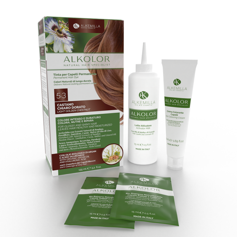 Tinte Permanente Alkolor 5.3 - Castaño Dorado Claro - Yumibio Espana