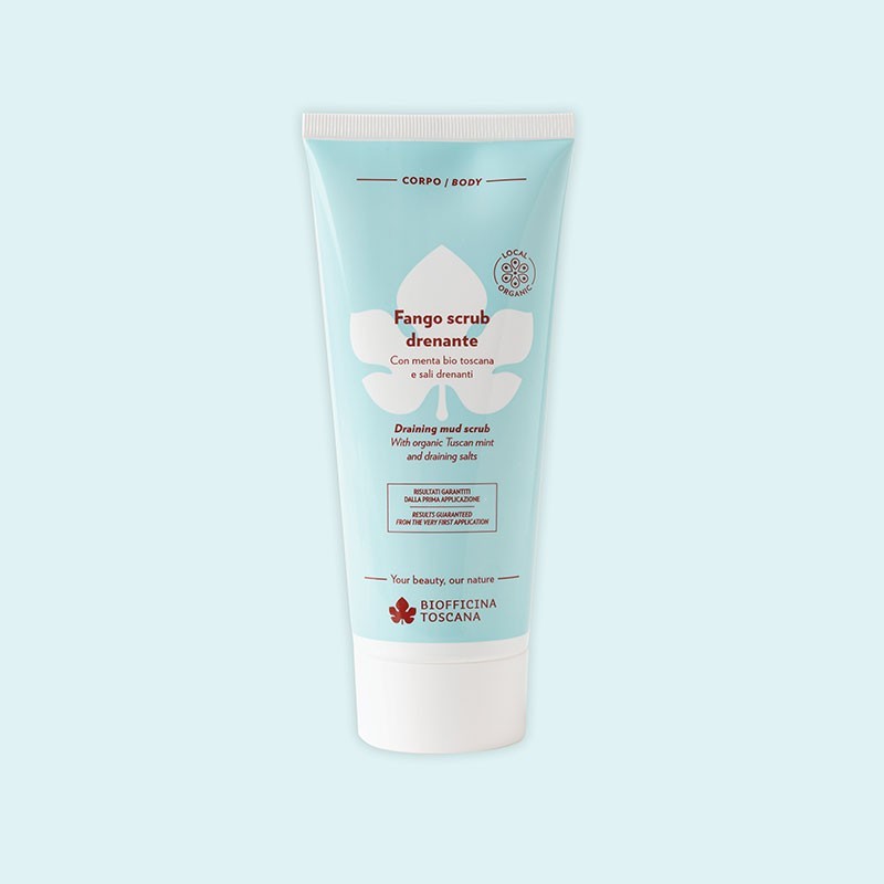 Fango Scrub Drenante con menta bio toscana e sali drenanti