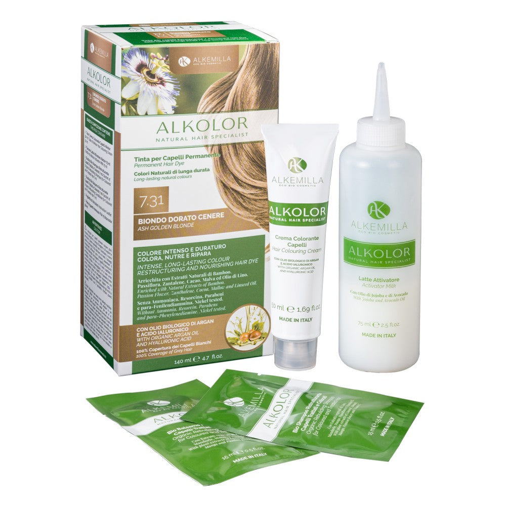 Alkolor Permanent Dye 7.31 Goldenes Aschblond