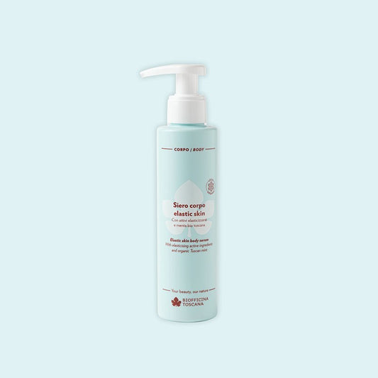 Biofficina Toscana Siero Corpo Elastic Skin con attivi elasticizzanti e menta bio toscana