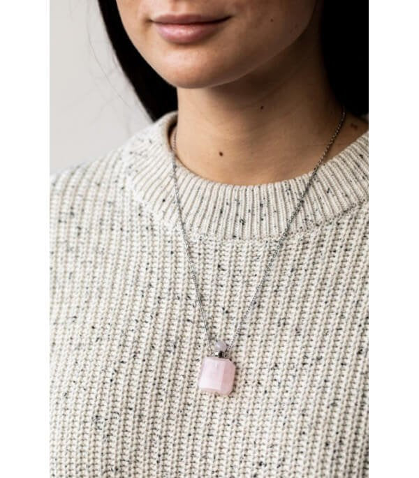 Collar de Aromaterapia - Cuarzo Rosa - Yumibio Espana