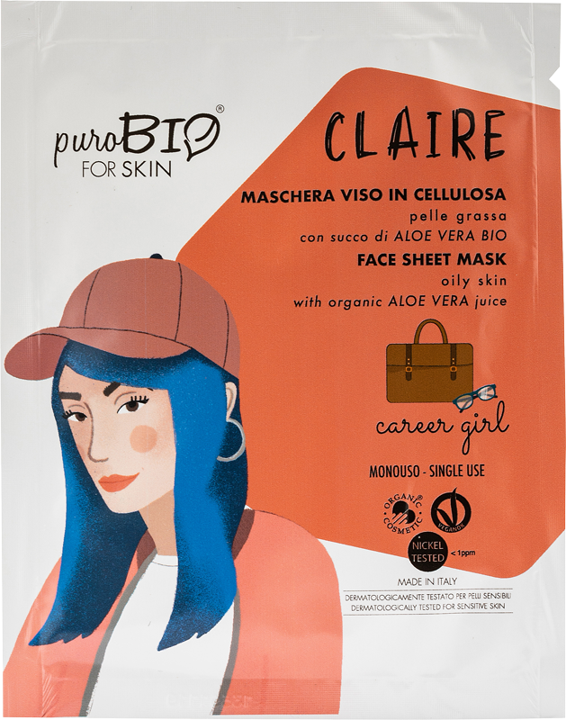 Mascarilla facial de celulosa para pieles grasas - Carrer Girl - Yumibio Espana