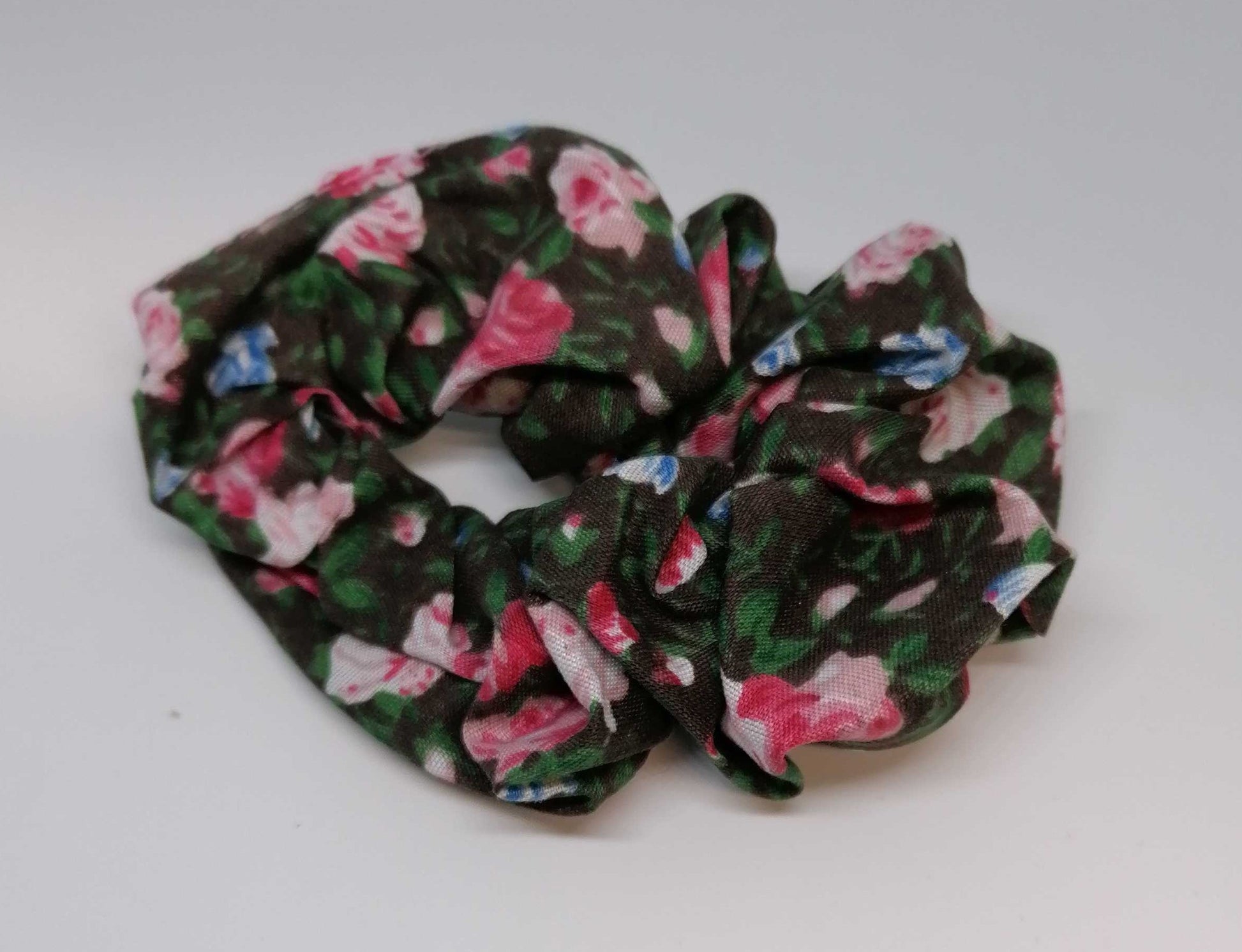 Scrunchie in Tessuto - Floreale Marrone - Yumibio Espana