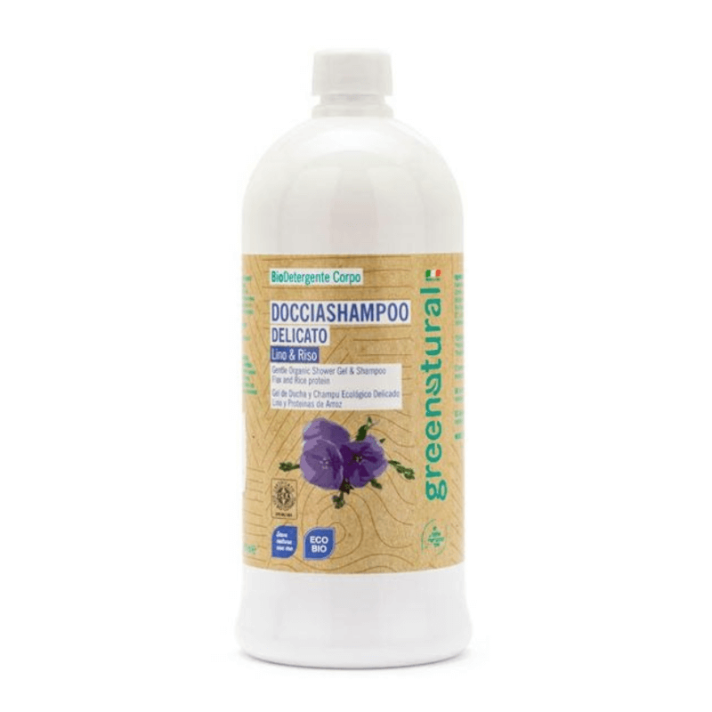 Doccia Shampoo Lino e Proteine del Riso 1 LT - Yumibio Espana